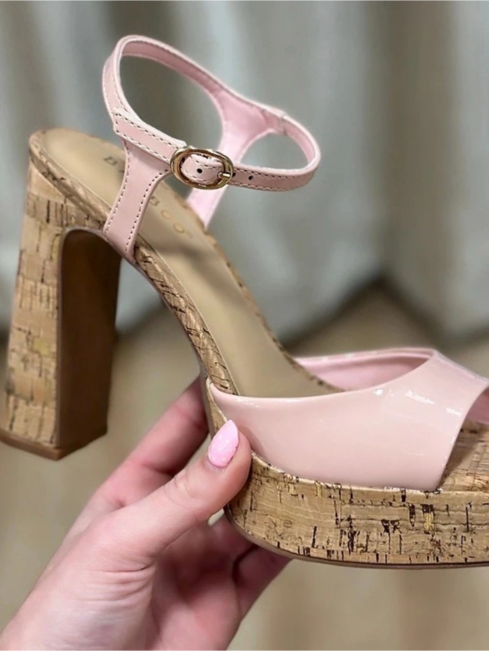 Abra Cork Bottom Platform Sandal Pink by Bamboo